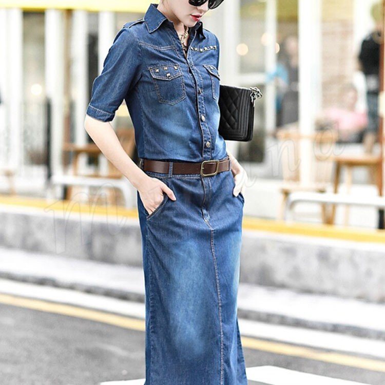 力強い 公 勝つ デニム ワンピース 長袖 Kimajime Rehome Jp