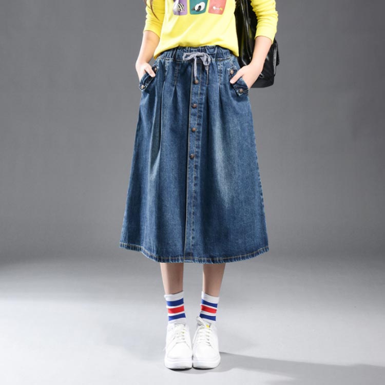 Minana スカート フレアロングスカート フレア デニムスカート フレアスカート ロングスカート タック Aライン 大人可愛い 春服 秋服 大きサイズ カジュアル 可愛い