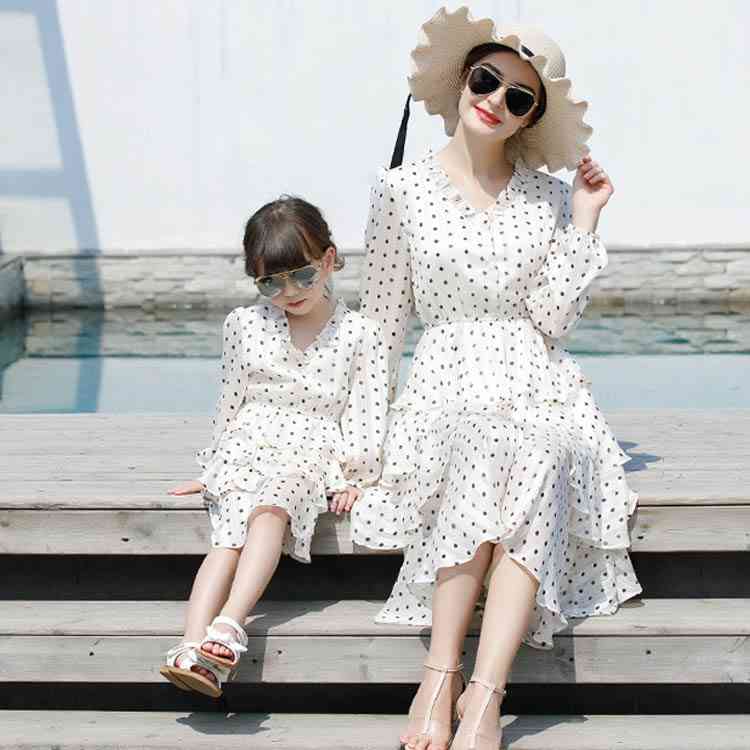 Minana ママ キッズのリンクコーデ 親子ペア 女の子 レディース ワンピース フレアワンピース オフショルワンピース ペアルック オシャレ