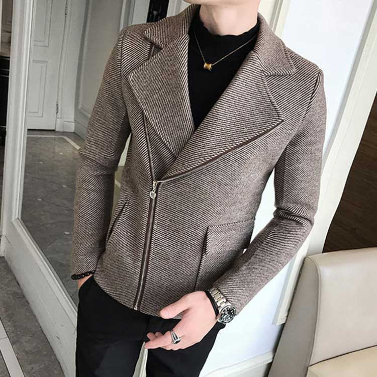 Minana 送料無料 ジャケット スタンジャケット メンズ アウラー カーディガン 冬服 厚手 暖かい 秋冬 無地 折襟 おしゃれ トレンド 通勤 パーティー 韓国スタイル 通勤