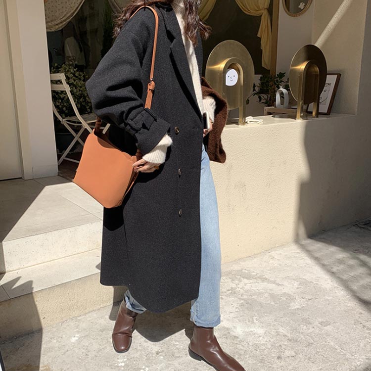 Minana ロング丈 チェスター コート チェスターコート ロング コート レディース Pコート ピーコート メルトンコート ベーシック アウター 暖かい 上品 大人 秋冬