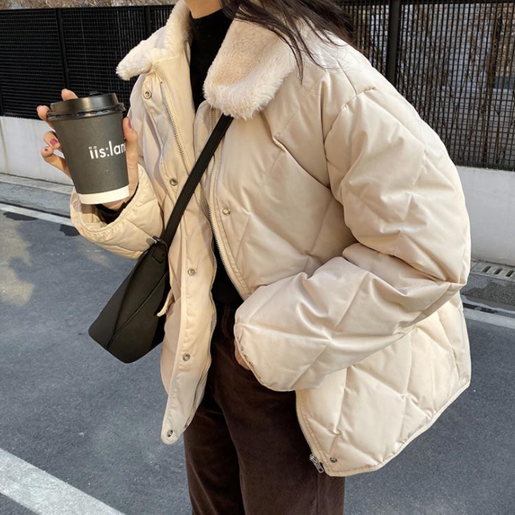 Minana ボア襟 コート 中綿コート ショート丈 ショートコート レディース 中綿 コート ミリタリー コート ジャケット 中綿 モッズコート 暖かい 通勤 防寒 軽量 アウター