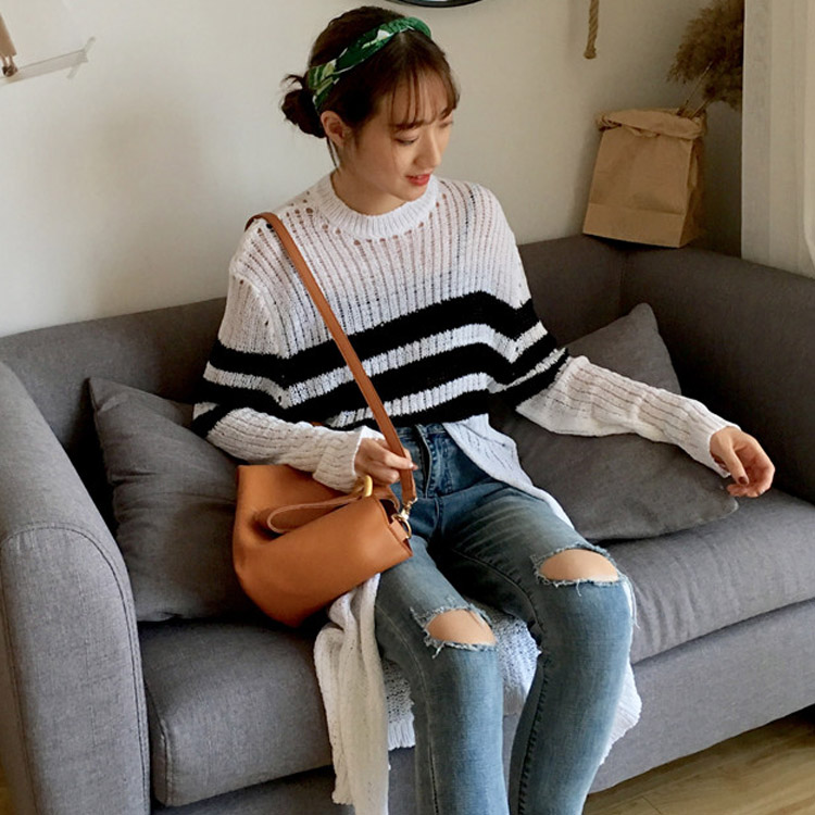 Minana サマーニット ニットtシャツ レディース 長袖tシャツ ロングｔシャツ Tシャツワンピース プルオーバー 薄手ニット シースルトップス チュニ