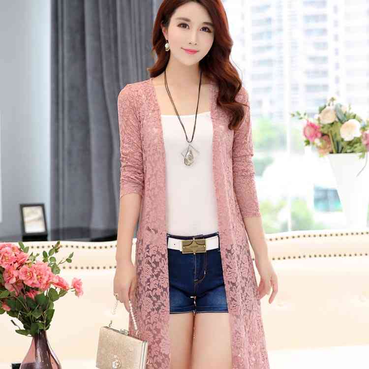 Minana L 6lサイズ展開 レースカーディガン ガウン ロングカーディガン ロングガウン 総レース 長袖カーディガン ロング Uvカーディガン 日焼け