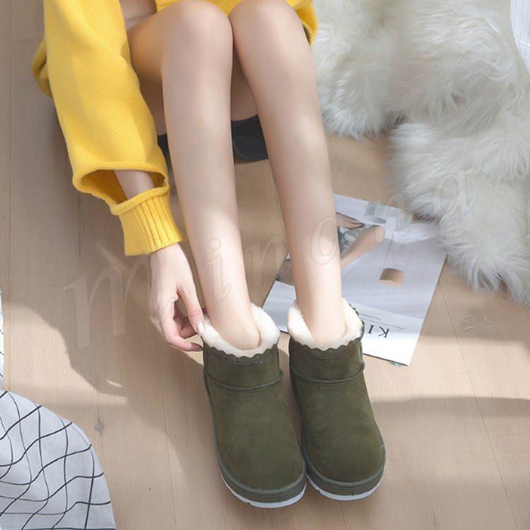 Minana 秋冬の定番はコレ フェイクムートンブーツ ショート丈 ブーツ ショートブーツ ムートンブーツ フェイクムートン ボア 暖かい 保温 歩きやすい