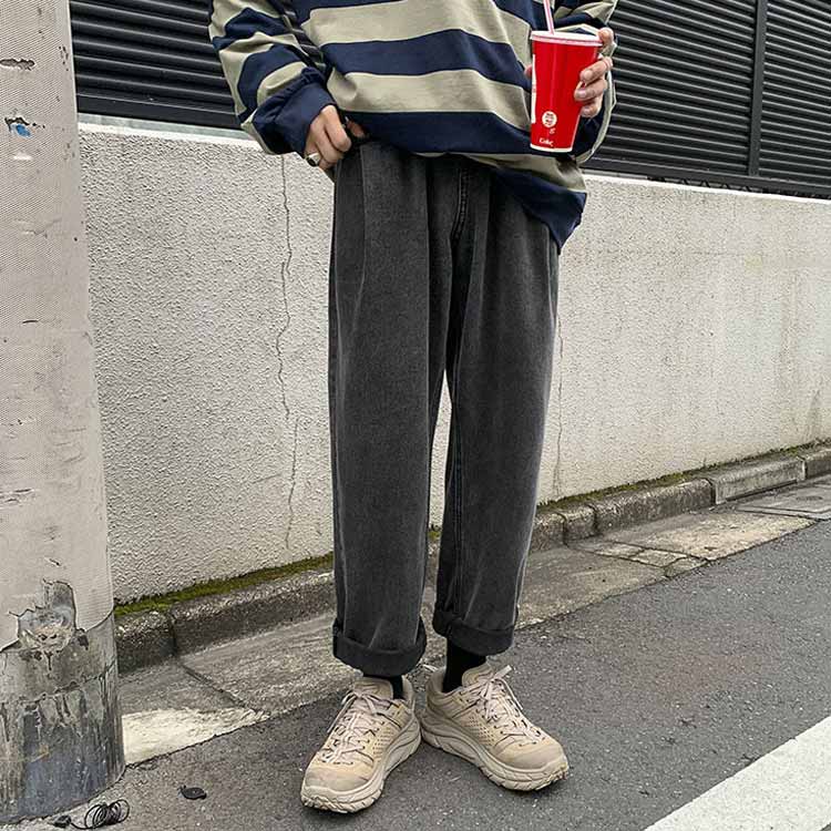 Minana ストレトートデニムパンツ デニムパンツ メンズ デニム ワイドパンツ サルエルパンツ ストレトートパンツ デニム パンツ ジーンズ ダメージ ウオッシュ パンツ アメカジ系 彼氏 男性