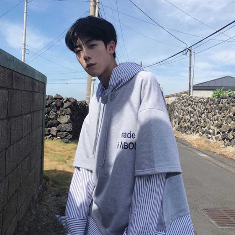 Minana 重ね着風 プルオーバーパーカ 長袖 プルオーバーパーカー メンズ フェイクレイヤード プルオーバー スウェット トレーナー レイヤード スウェットパーカー スウェットパーカ アメカジ系 秋冬