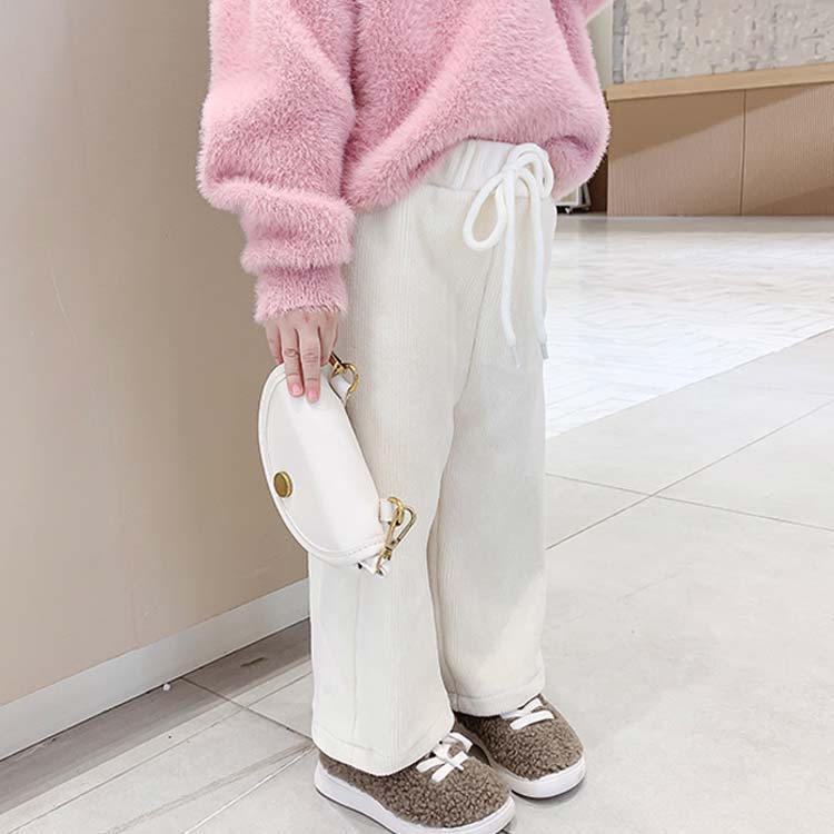 Minana 子供服 女の子 パンツ ワイドパンツ ロングパンツ 秋冬 厚手 ガウチョパンツ オシャレ 無地 長ズボン キッズ ワイド パンツ カジュアル 可愛い 子ども パンツ 90cm 100cm 110cm 1cm 130cm