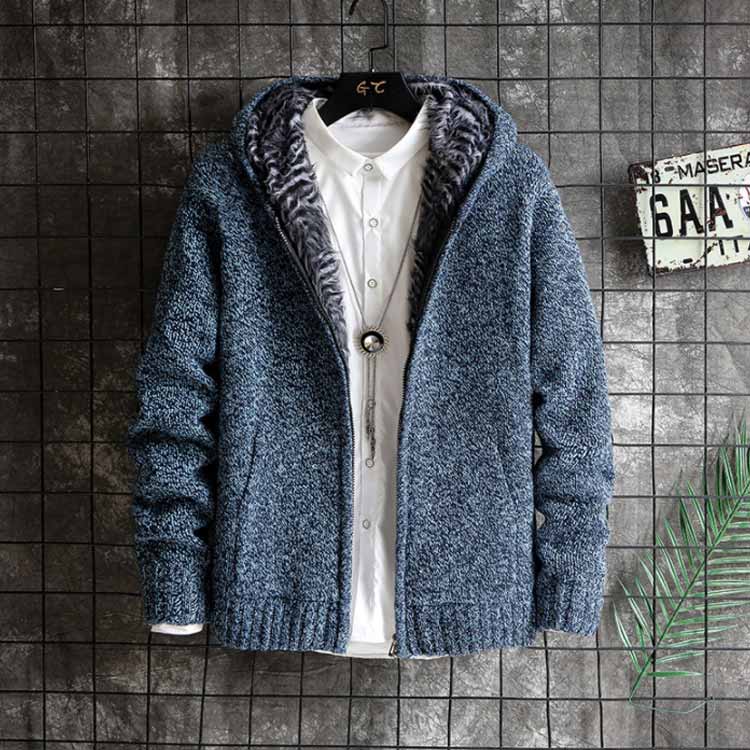 Minana ジップアップパーカー ジップアップ トップス ボアパーカー メンズ ニットパーカー 裏ボア 長袖 アウター ブルゾン きれいめ 秋冬服 お洒落 裏起毛 無地 送料無料