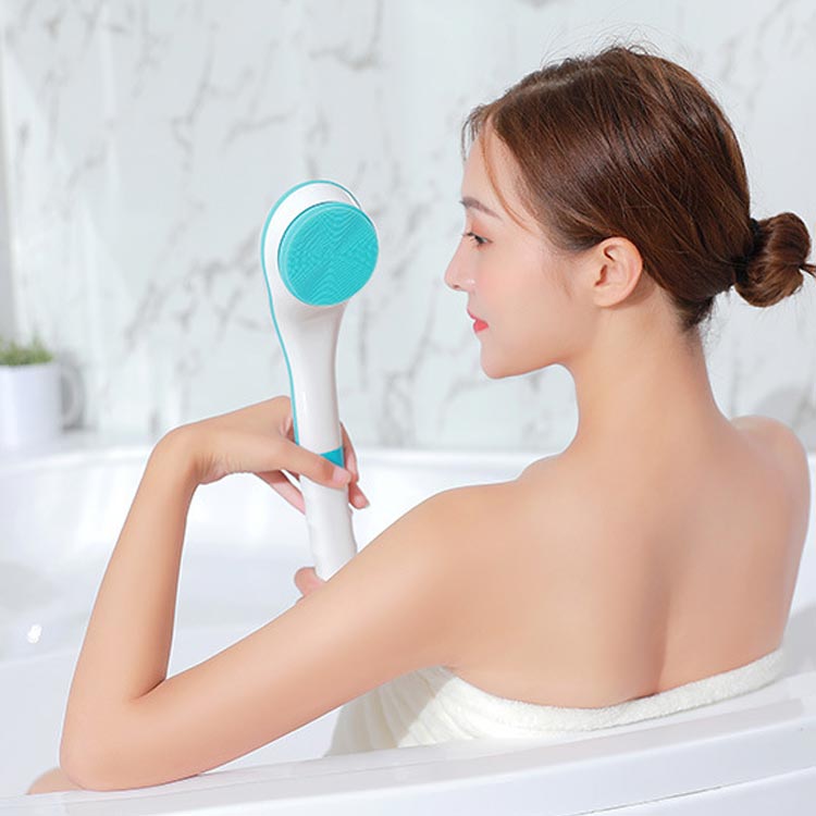 Minana 美肌ブラシ ボディブラシ 電動 全身マッサージ ボディケア ボディエステ 角質 毛穴 汚れ ニキビ お風呂 入浴用 シャワー 防水 回転 介護 背中に届く プレゼント